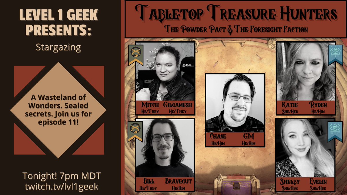 Time to search for hidden treasures with the Powder Pact and Foresight Faction! What will they uncover in their misadventures? Tune in for Tabletop Treasure Hunters tonight to find out! 💎🔎😲
#T3H #actualplay #pf2e