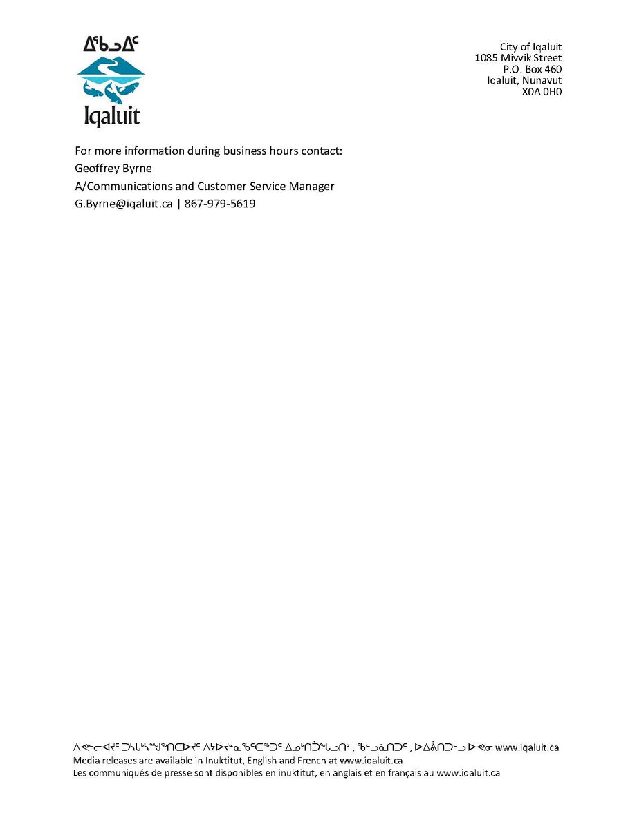 CityofIqaluit's tweet photo. Public Service Announcement 
Drinking Water Update – Do Not Drink Water Quality Advisory
October 12, 2021 – Iqaluit, Nunavut https://t.co/yE13Z412N6