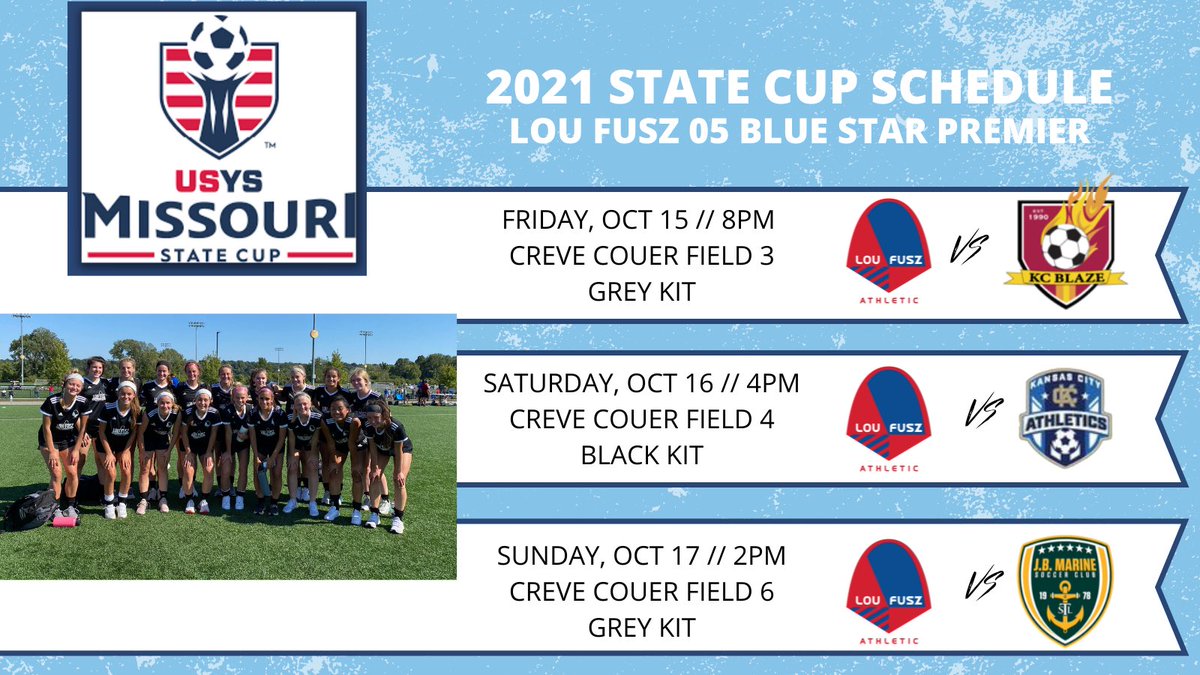 This weekend!!!
Let’s leave it all on the field!!
#mostatecup #lifeatlf <a href="/LouFuszSoccer/">Lou Fusz Soccer Club</a>