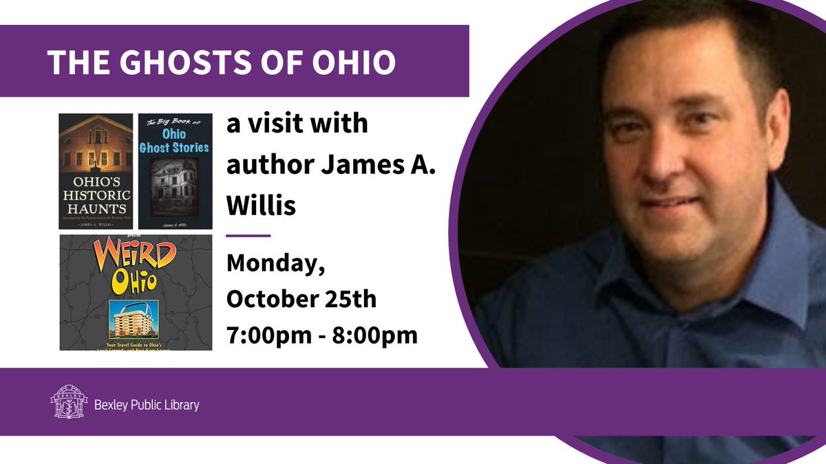 If it’s gone bump in the night, haunted, or been sighted in Ohio, <a href="/jamesawillis/">James A. Willis</a> has investigated it! Join us Monday, October 25th as he shares adventures from his 16+ years of chasing ghosts. And get a behind-the-scenes look at his new book! Register at bexleylibrary.org/event/5457499
