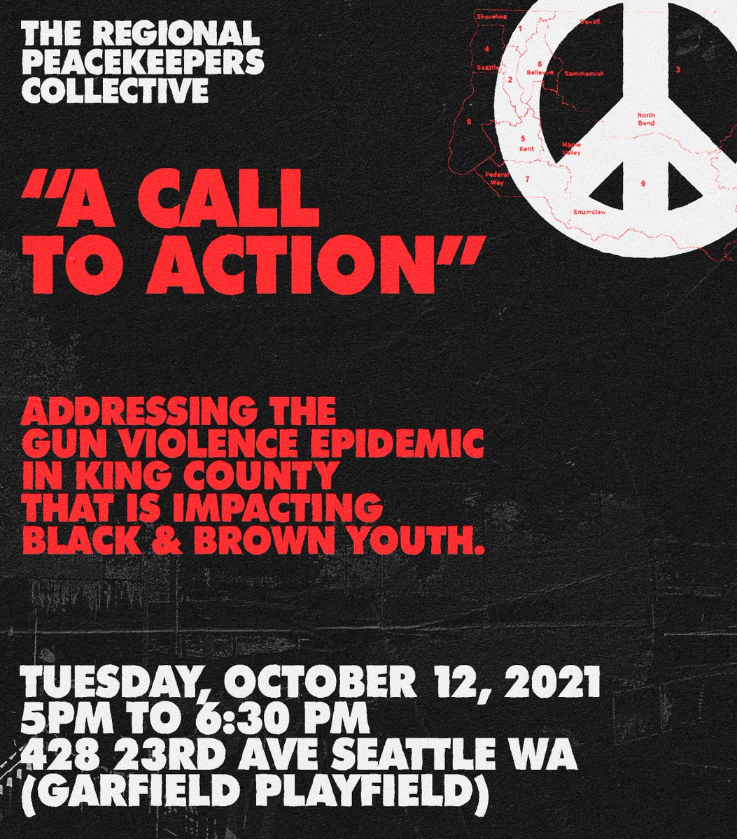 FreedomProject3's tweet image. Join us this evening from 5 to 6:30PM for a Call To Action! 

We will be addressing the gun violence epidemic that is impacting Black and Brown youth in King County.