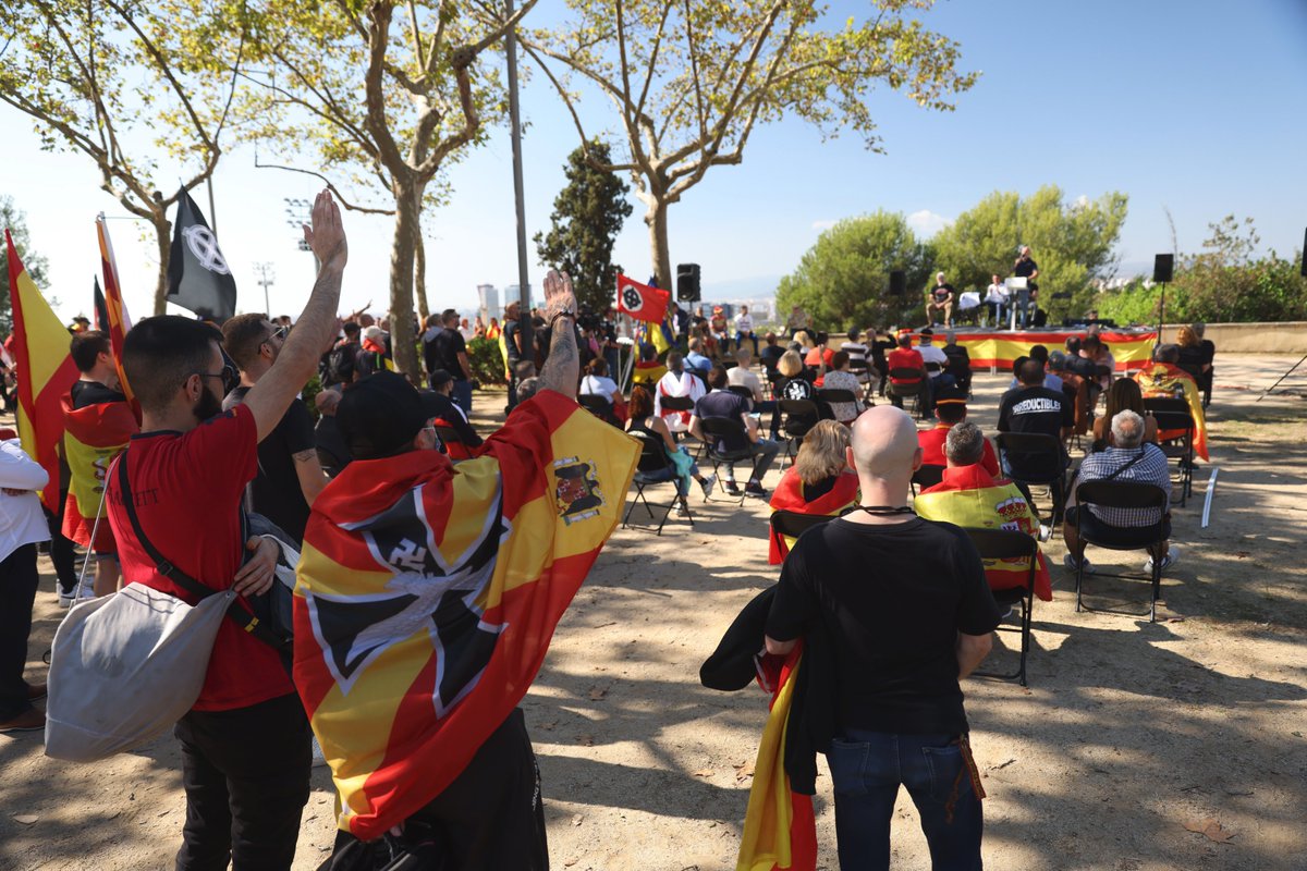 Si us plau, es necessitaria saber l'autor d'aquesta foto de la manifestació unionista d'avui, on es poden veure símbols nazis, i si ens autoritza a enviar-la a mitjans EU i a organitzacions europees antifeixistes, evidentment fent constar el nom de l'autor en tot moment.