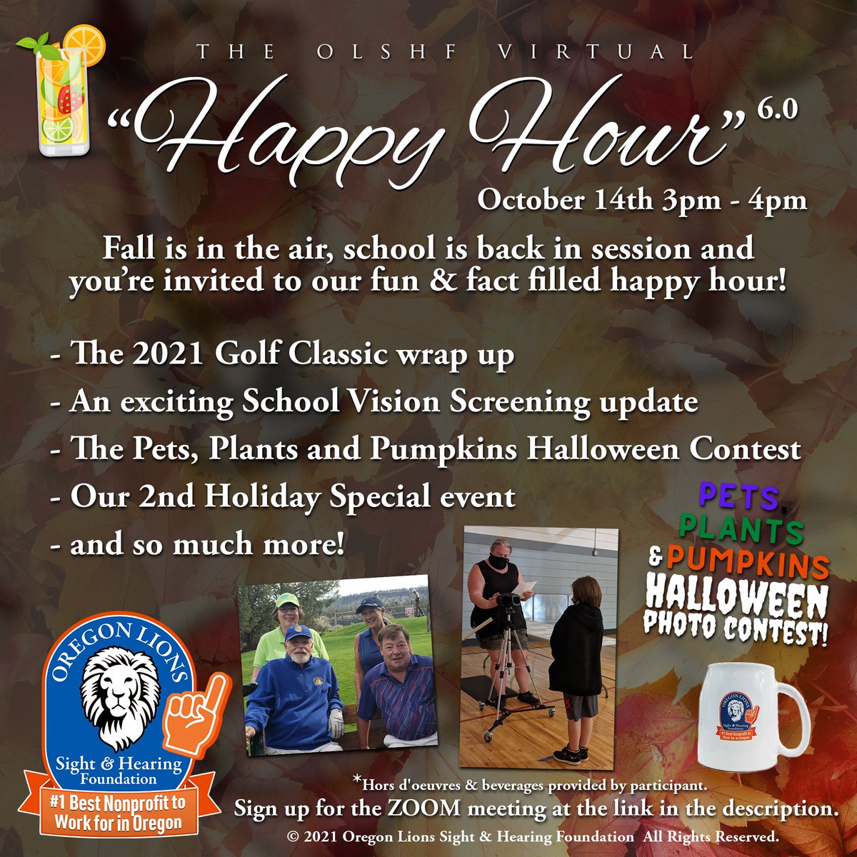 OLSHF's tweet photo. Our monthly Happy Hour takes place this Thursday at 3 pm -- bring your own beverage!
Join Zoom Meeting
https://t.co/DrgHmwll34 https://t.co/uZ2SUSj5cV