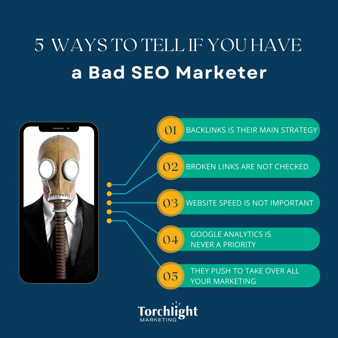 BeTorchlight's tweet photo. One of the things we love to do is educate our audience and shine a light on the snake oil claims of BAD SEO marketers. Here are a few things to look out for. We'd love to answer your questions 👇
#digitalmarketingtips | #marketingtips | #gettorchlight https://t.co/uFsKAKAZUw