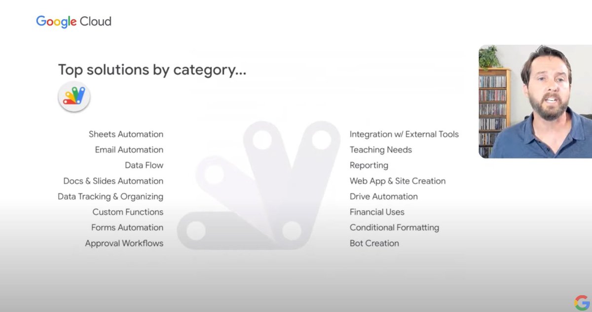 benlcollins's tweet image. Here&apos;s an interesting slide, from @chasmaxson #GoogleCloudNext21 presentation: youtube.com/watch?v=GNInLL…

Top solutions in #AppsScript 👀