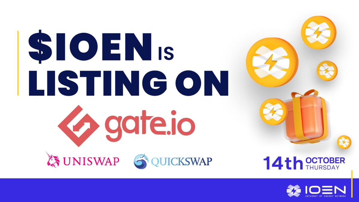 IOEN Tech (@ioen_tech) on Twitter photo 📣 #IOEN is an interconnected system of virtual microgrids that facilitates transactions within & between local energy ecosystems built on <a href="/Holochain/">Holochain</a>.
⚡️$IOEN will be listed on:
🛡 <a href="/Gate_io/">Gate</a>
🦄<a href="/Uniswap/">Uniswap Labs 🦄</a>
🐉<a href="/QuickswapDEX/">QuickSwap 🐲 DragonFi 2.0</a>
🗞More listing info here:
finance.yahoo.com/news/energy-sa… 📣 #IOEN is an interconnected system of virtual microgrids that facilitates transactions within & between local energy ecosystems built on <a href="/Holochain/">Holochain</a>.
⚡️$IOEN will be listed on:
🛡 <a href="/Gate_io/">Gate</a>
🦄<a href="/Uniswap/">Uniswap Labs 🦄</a>
🐉<a href="/QuickswapDEX/">QuickSwap 🐲 DragonFi 2.0</a>
🗞More listing info here:
finance.yahoo.com/news/energy-sa…