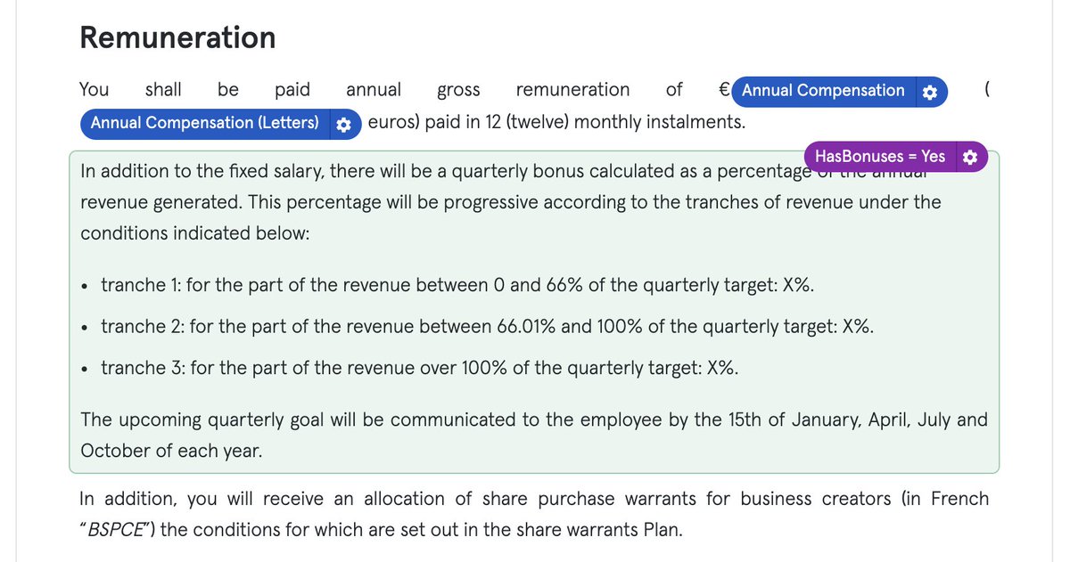 The new @getleeway feature saves me sooo much time: One-click contract generation with conditional clause display 🙌

Example with an employment contract: