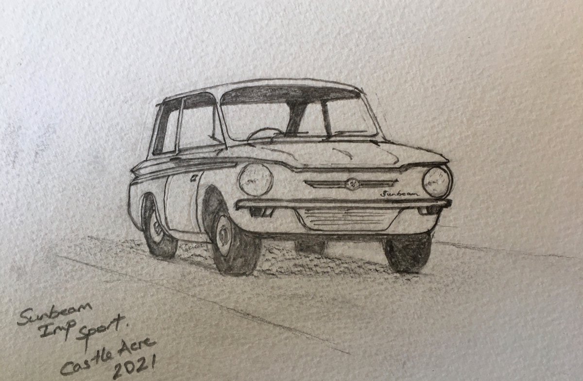 nathan_chamb_'s tweet photo. Sunbeam Imp β¦ I redid the rear end several times but still it has more than a hint of Mk1 Cortina Estate about it #SunbeamImp #hillmanimp #drawing #sketching #fordcortina https://t.co/piFWZA9qed