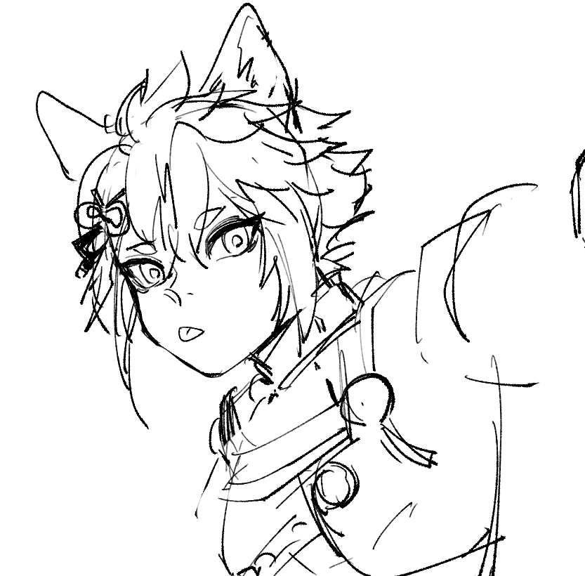 sketching during stream~ #aratakiitto #baizhu #gorou 