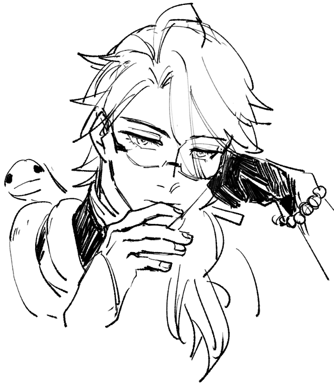 sketching during stream~ #aratakiitto #baizhu #gorou 