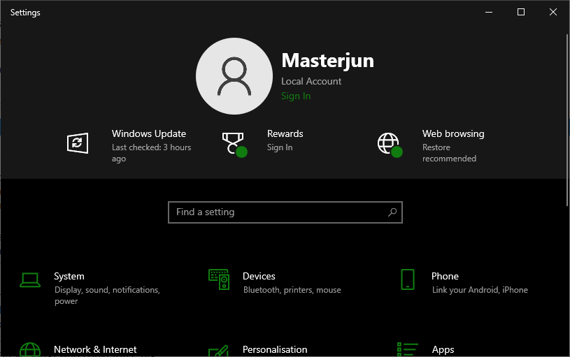 You know your UI is a failure when you have a REWARDS section in your main Settings.