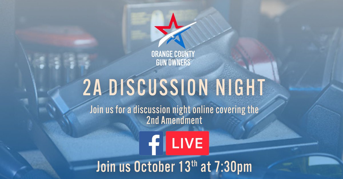 OCGO2A's tweet photo. Join us TOMORROW for our 2A Discussion Night! Get in on the conversation! Bring a friend and we'll see you there! 
https://t.co/Ey1QEG7rof https://t.co/5cuq5mjzeV