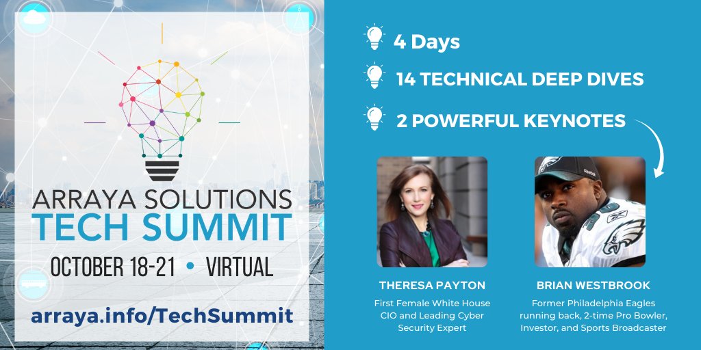 ArrayaSolutions's tweet image. 💡 4 Days
💡 14 Technical Deep Dives
💡 2 Powerful Keynotes
📣The Arraya Tech Summit starts on October 18th!!
Make sure to reserve your spot: ow.ly/cch850Gq8y4
#ArrayaTechSummit #TechEvents