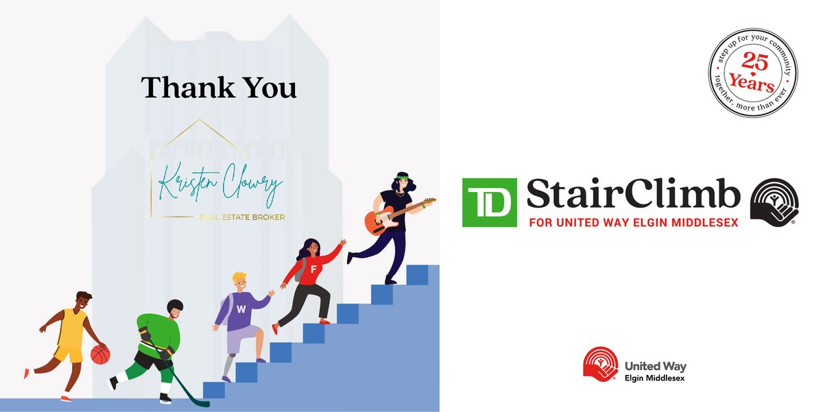 Thank you to <a href="/KristenClowry/">Kristen Clowry</a> @RoyalLepageTrilandLondon for Stepping Up for our community #TDBankStairClimb