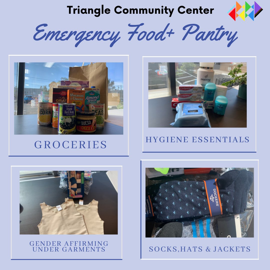 Did you know TCC’s Food Pantry offers more than just groceries and fresh prepared meals? We also offer clothing and essential toiletries including; toothbrushes, toothpaste, soap, deodorant, socks, undergarments and binders.