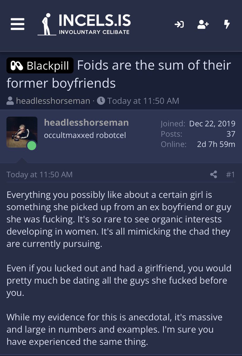 EXPELincels's tweet photo. An interesting theory. #incelscience #EXPELincels https://t.co/PUd7uRmcjY