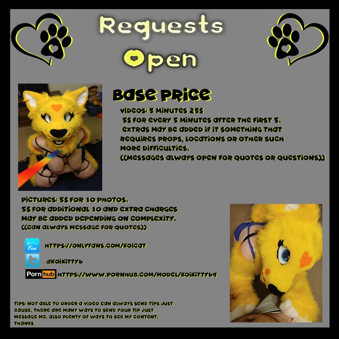 Request are still open feel free to hit me up for request or questions. #fursuit #fursuiter #Yiff #murrsuiters<a href="/tag/furry"class="tags"><span>#furry</span></a><a href="/tag/commission"class="tags"><span>#commission</span></a><a href="/tag/yiff"class="tags"><span>#yiff</span></a><a href="/tag/fursuit"class="tags"><span>#fursuit</span></a><a href="/tag/fursuiter"class="tags"><span>#fursuiter</span></a><a href="/tag/furrycommission"class="tags"><span>#furrycommission</span></a>
