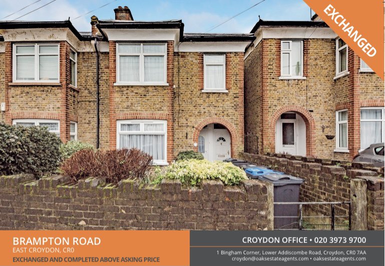 OaksEstateAgent's tweet photo. ALL of these properties in #Addiscombe and #EastCroydon exchanged contracts last month for IN EXCESS OF THE ASKING PRICE‼️
If you are selling in #CR0, can you afford to not market with us?
✅ #BramptonRoad
✅ #DartnellRoad
✅ #ExeterRoad
✅ #LeslieParkRoad
https://t.co/VnlzNYzVIh https://t.co/S2jjDxsWvP