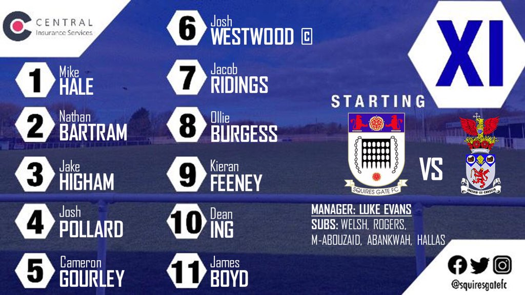 squiresgatefc's tweet photo. 📝𝗧𝗘𝗔𝗠 𝗡𝗘𝗪𝗦 - in association with @CenInsurance 

💪Here’s how we line up for tonight’s game against @IrlamFC!

🔷#WeAreGate | https://t.co/nk7VPTWJTd https://t.co/1Tq7rtvZCi