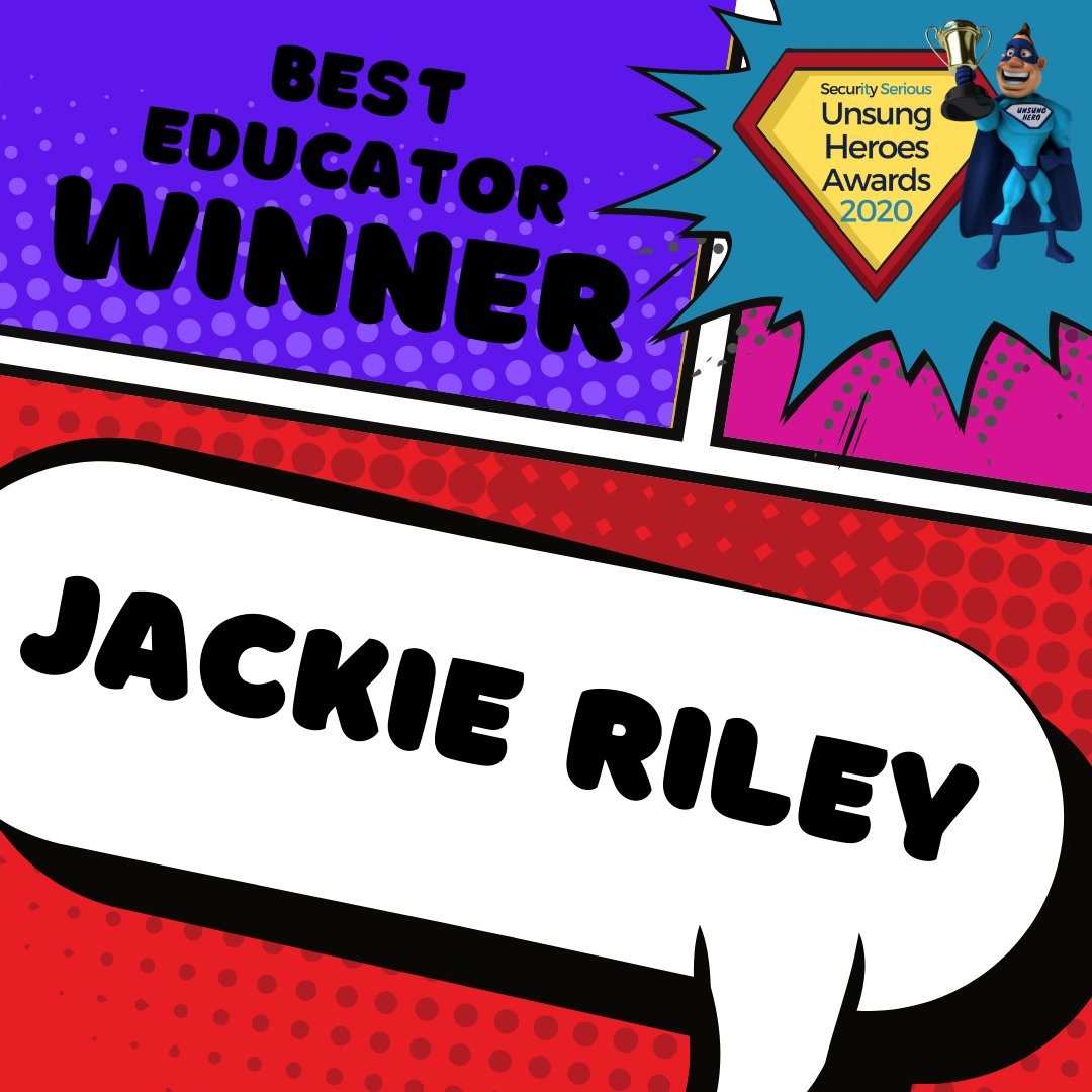 Congratulations to Jackie Riley for being awarded Best Educator at the #UnsungSecHeroes2021 Awards!

And well done to Lorna &amp; Andrea <a href="/CAPSLOCKCyber/">CAPSLOCK</a> for being Highly Commended 🥳