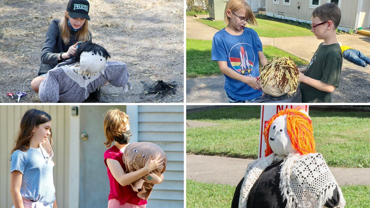 robbinshunterOH's tweet photo. The Scarecrow Invasion returns to Robbins Hunter Museum this week!
Join us Friday at 6pm as @welshhills students show off their scarecrows and tell us about the young people who inspired their creations.
This year's theme is "Kids Can Change The World!" #scarecrow #fallinohio https://t.co/2nRIaughNe