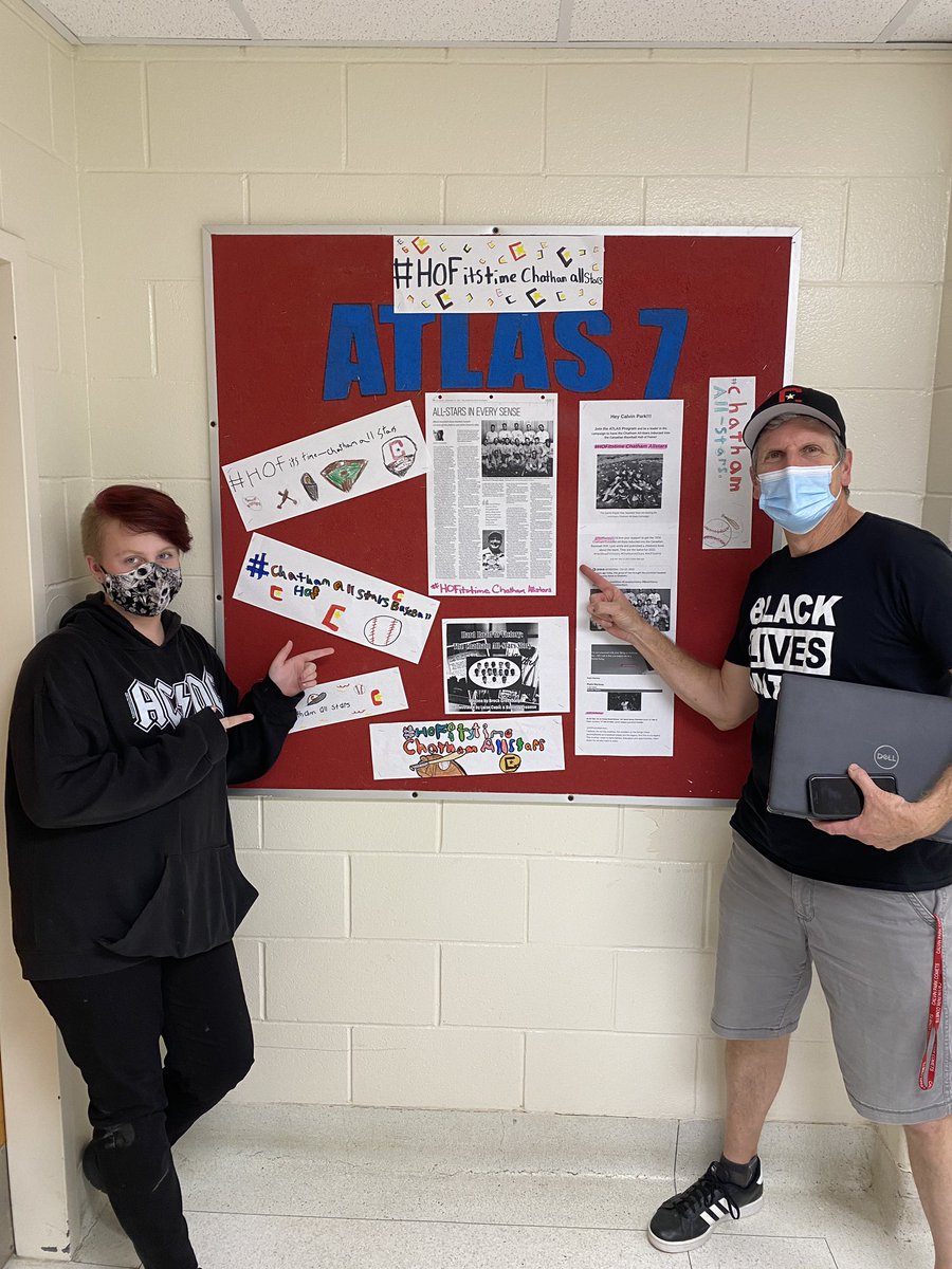 Raby_LDSB's tweet photo. Last week, ATLAS hosted Brock Greenhalgh author of A Hard Road to Victory, which chronicles that challenges faced by the Chatham All Stars as they became the first all black baseball team to win a major championship.  Students presented to other classes, sharing this story. https://t.co/oyteTLzaDt
