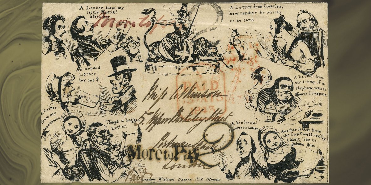 StanleyGibbons's tweet photo. An 1840 Spooners No.6 Mulready caricature, a stunning piece!
Sent from Carlisle ➡ London, bearing a lightly struck "Carlisle/1/Paid" #handstamp in red and a London "PAID" tombstone datestamp for JA.13.1843.
Only 5 other examples recorded.
Find Out More: https://t.co/XStm6Dxmx9 https://t.co/JPrBriTHSO