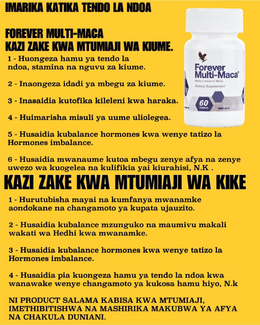 PeterFS3's tweet photo. RT 1000 tu! Unajipatia #MultiMaca 1 ya kujidai nayo.

Kwa maelezo zaidi au Kujipatia bidhaa hii wasiliana nasi kwa Number +255 719 700 713. https://t.co/K3nXTUtgKj