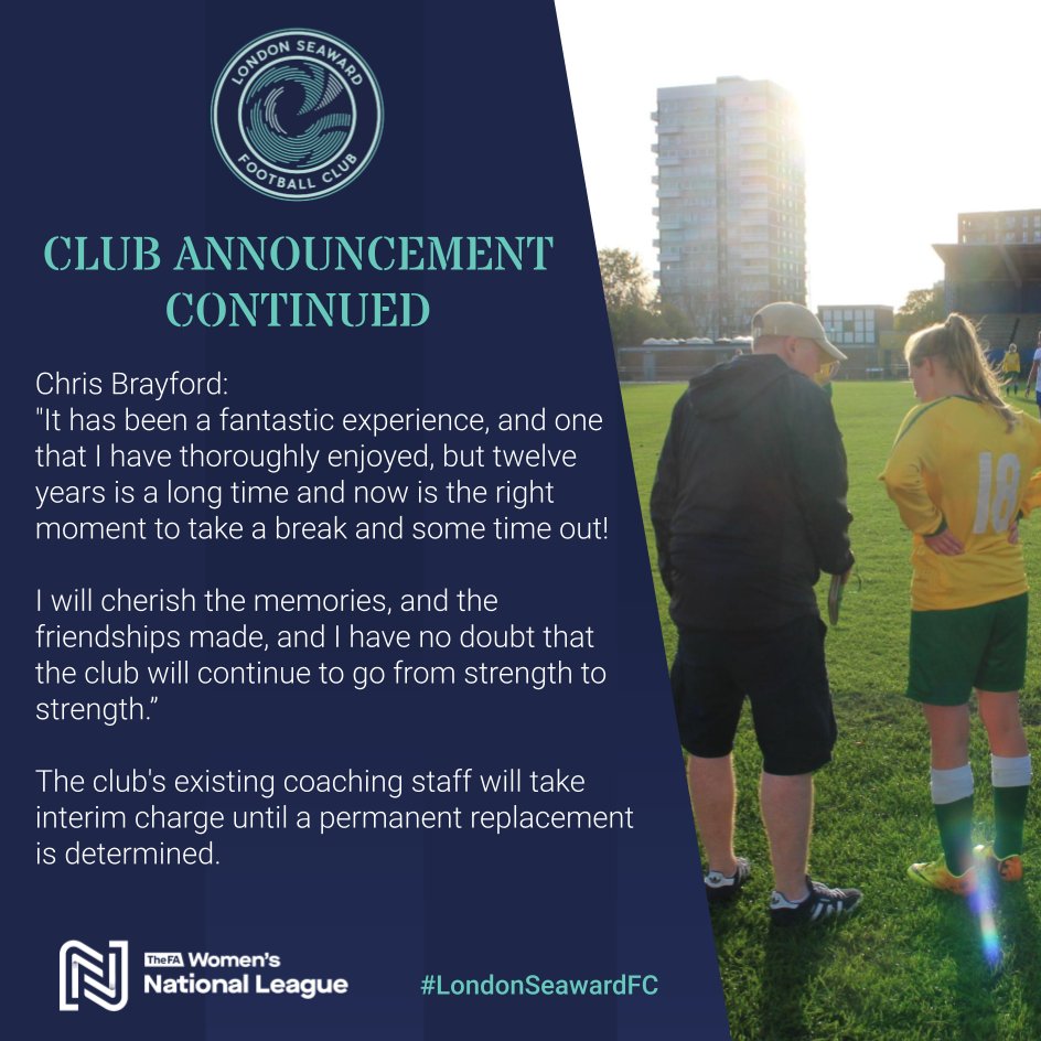 atleticolondon_'s tweet photo. Club Announcement - Chris Brayford steps down as @LondonSeawardFC Manager https://t.co/6uxa56Cyyf