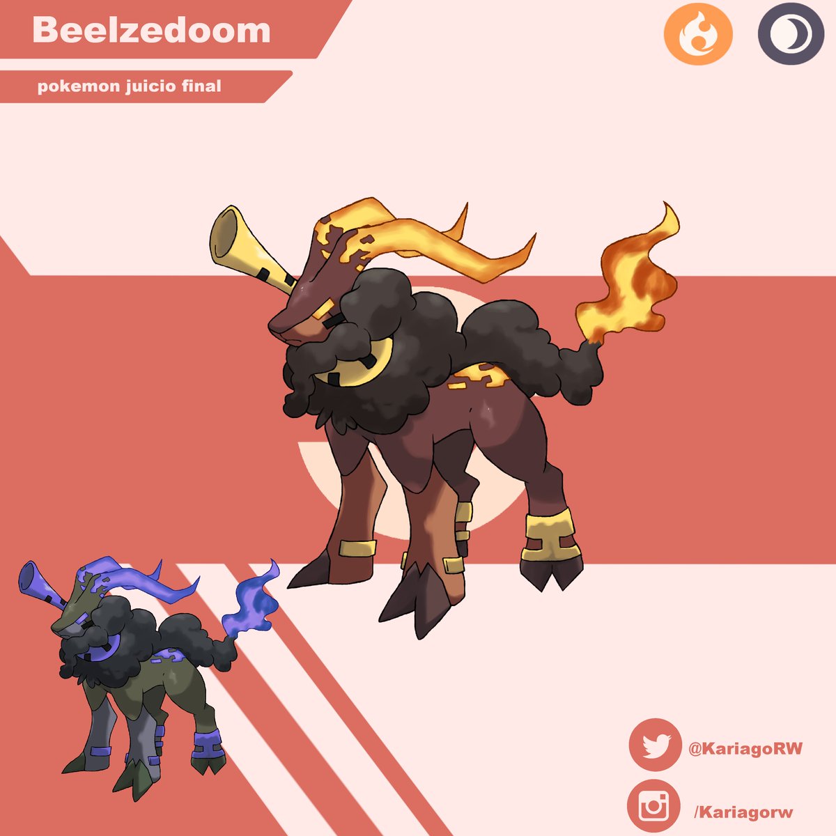 KariagoRW's tweet photo. #006 Beelzedoom

   🎺El calor en su interior aumentó tanto, que su propia piel comenzó a corroerse. Se dice que la maldad de este pokemon lo lleva a quemar con vida a sus víctimas, pero no sin antes hacer sonar la trompeta en su cuello

💟y🔁se aprecian mucho!

🔥❤️ https://t.co/1qCIQ9Qp84