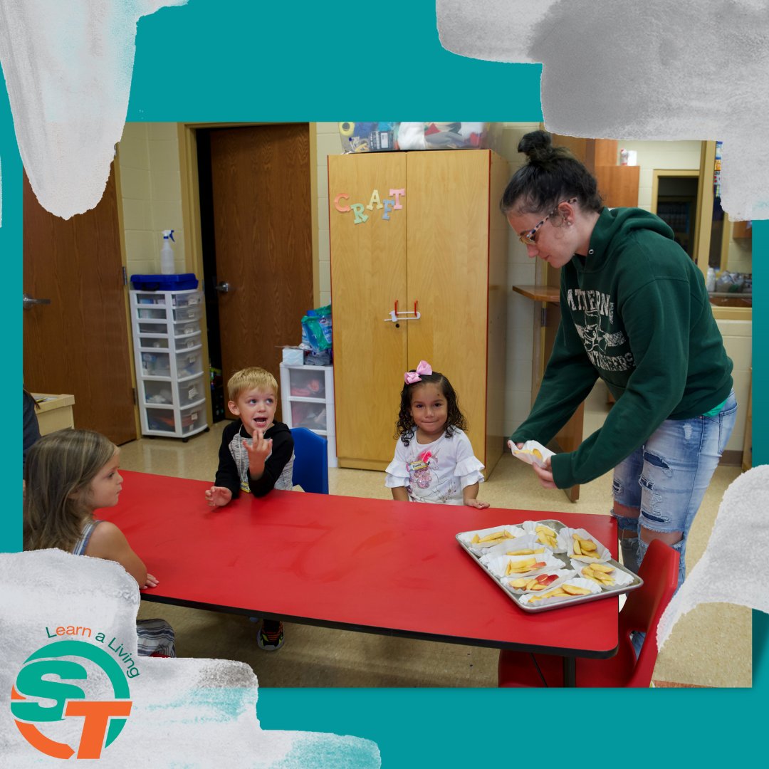 Snack time getting served up in the preschool!