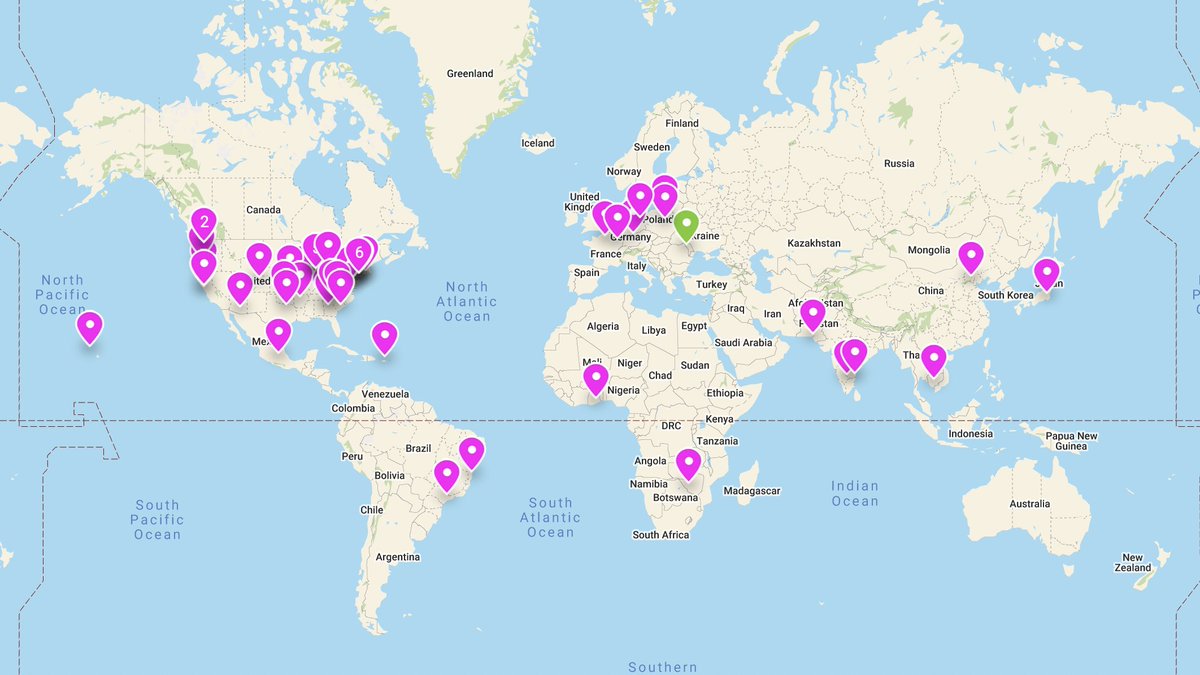 In today's Entrepreneurial Journalism Creators Program kick off session, we had a blast getting to know our new cohort from all over the world! 🌎 We asked the group to pin the places they've lived on a map -- take a look 🙌