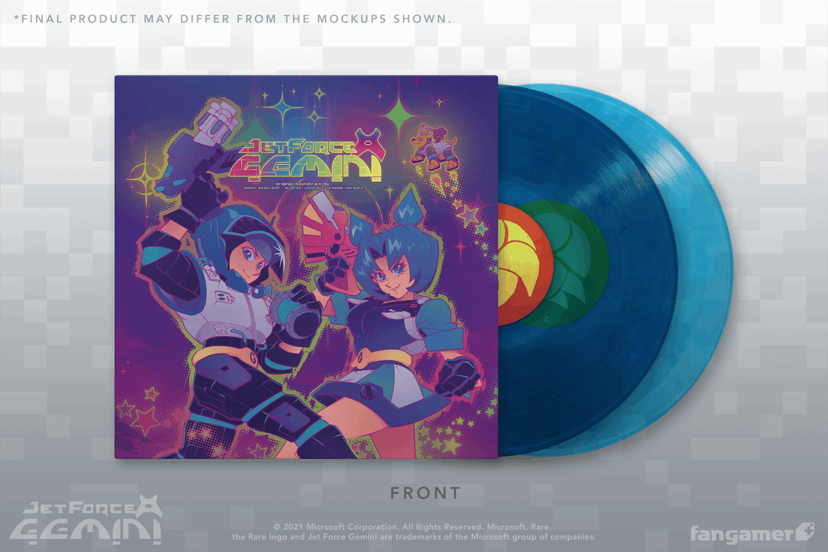 Out of nowhere @Fangamer have dropped a vinyl release of @TheRealBeano's Jet Force Gemini soundtrack sporting new artwork by @Rebecca_G_Ryan. 
Available to order now: blipblop.net/fangamer-relea…