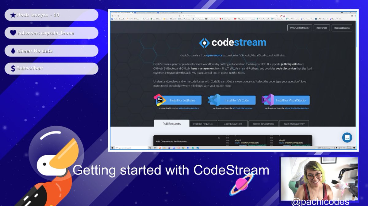 pachicodes's tweet image. Hey freeends 😉 
I am streaming on the @newrelic Channel !!!🔴
Today's stream will be about @teamcodestream, this very useful extension for VS Code, Visual Studio, and JetBrains. 👩🏽💻
➡ twitch.tv/new_relic