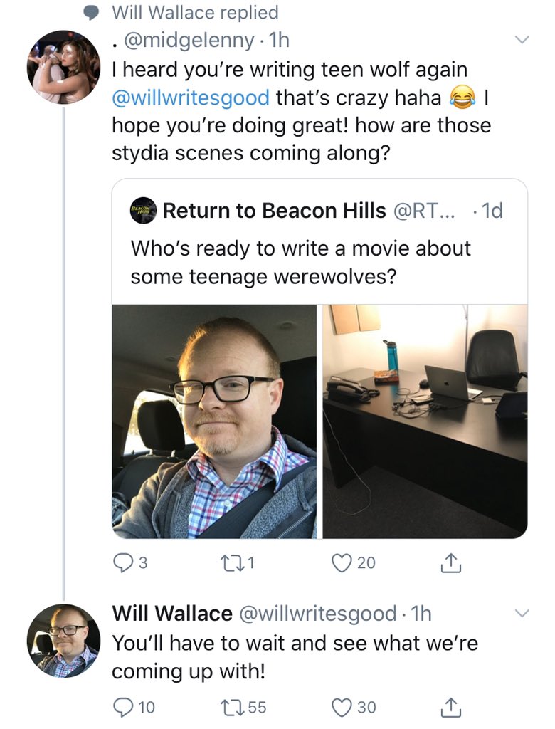 [NEWS]:

Will Wallace, scrittore della serie, ci ha annunciato l’inizio della stesura del copione per il film. 
Ha inoltre risposto ad una fan che chiedeva “come vanno le scene stydia?” Con un “dovrete aspettare e vedere con che cosa ce ne usciremo”