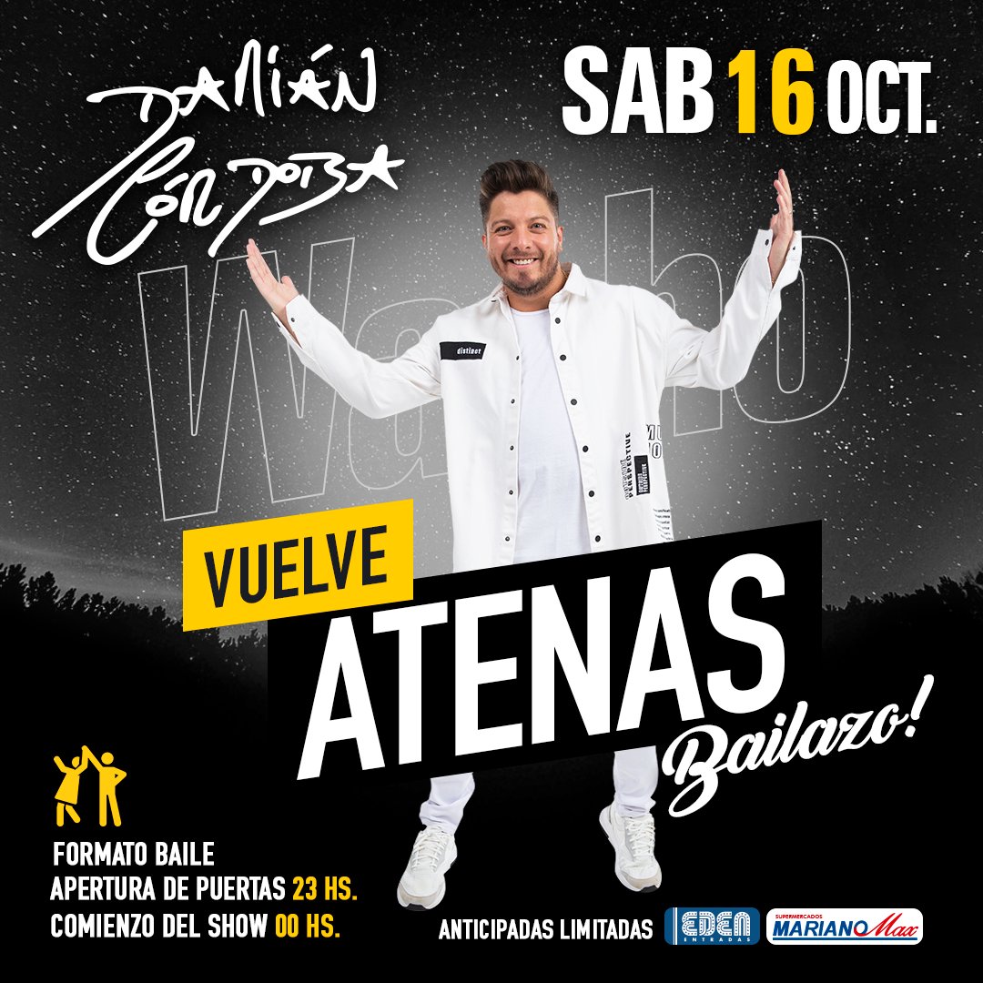 damicordoba's tweet photo. 🔥 ATENCIÓN CÓRDOBA 🔥
Este sábado 16 de octubre volvemos con todo el Cuarteto Damianero al #Especialisimo de Atenas con un bailazo imperdible!
No te podes quedar afuera!
👉 Busca ya tus anticipadas en EDÉN y MARIANO MAX (Av. Capdevilla 1831)
📍Formato Baile https://t.co/YTMpaFiboU