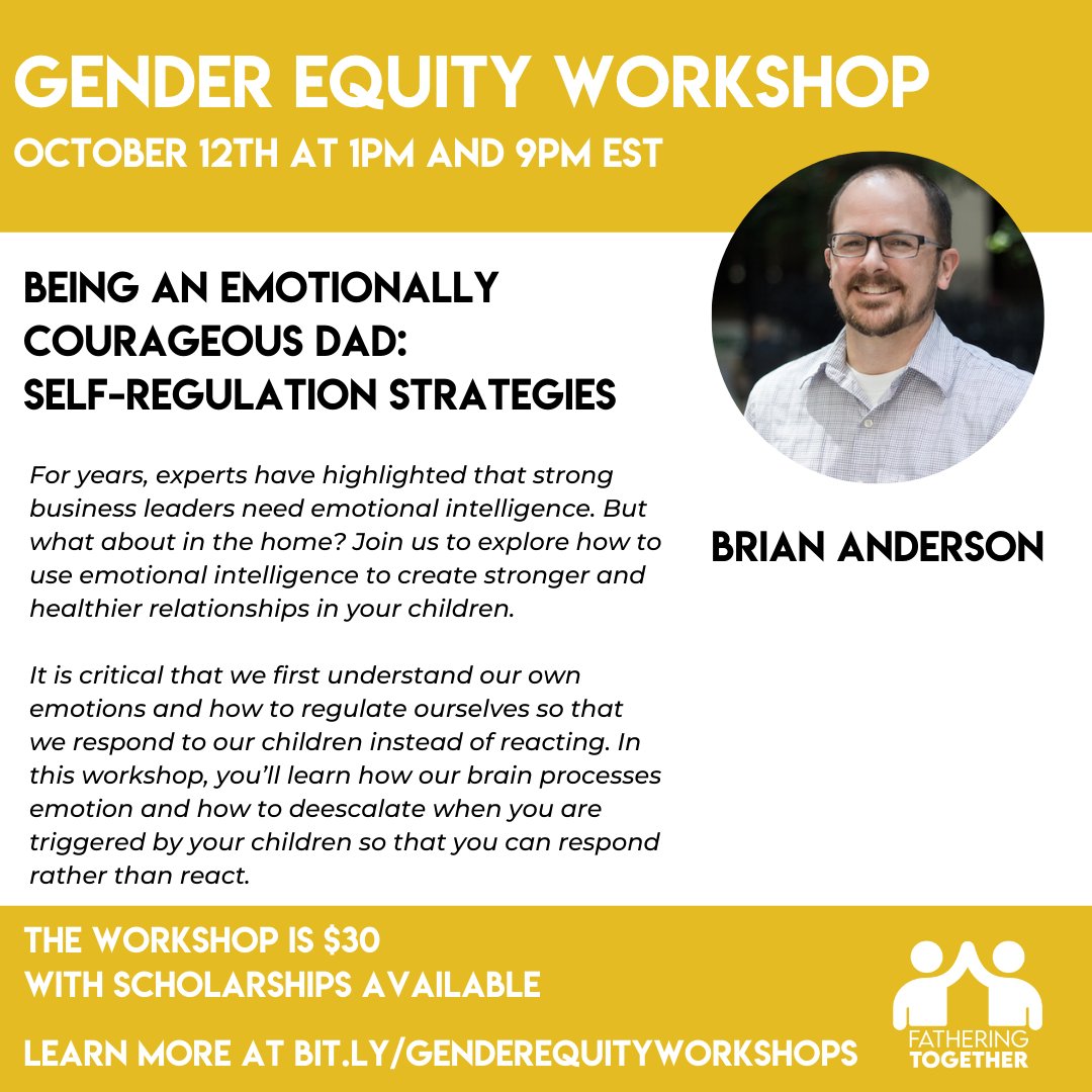 FatherTogether's tweet photo. Join Brian at 9pm today as he focuses on self-regulation strategies. ⁠
⁠
Register for the workshop here: https://t.co/dSkHqFyZAR⁠
⁠
#DadLife⁠
#GenderEquity⁠
#ReimagineFatherhood⁠
#StandUpDads⁠ https://t.co/BSpxPLRTTd