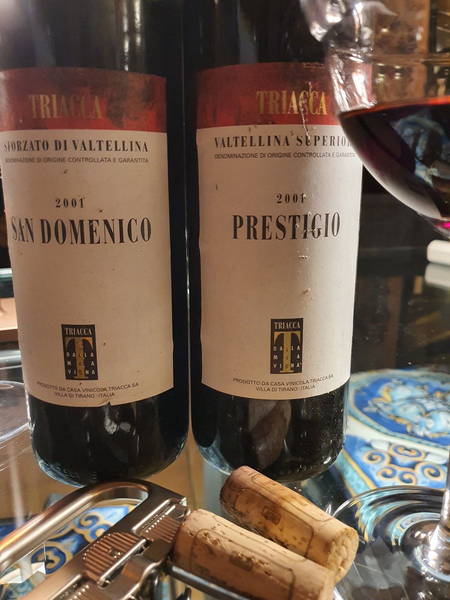KerinOKeefe's tweet photo. 2 extraordinary #Nebbiolo from #Valtellina. #Triacca 2001 #Sforzato & 2001 #ValtellinaSuperiore #Prestigio. Under guidance of Domenico Triacca, who left about 10 yrs ago, these wines amazed for their finesse structure & complexity. They've aged better than many #Barolo 2001s. https://t.co/qnaEGm46Uc