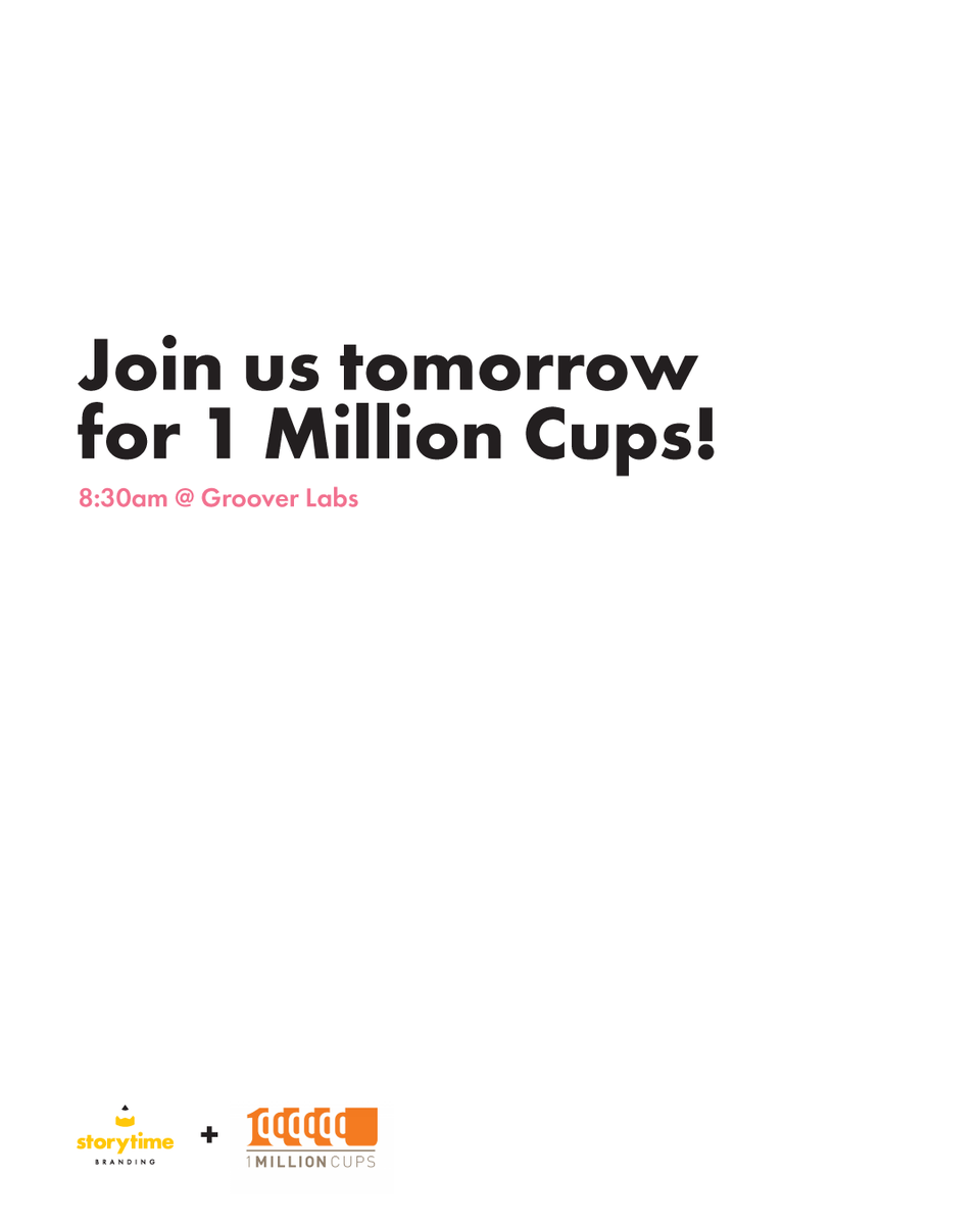storytimebrands's tweet photo. Tomorrow @dsgnrfourteen will be presenting for us at @1mcwichita 

We'll see you tomorrow morning at @groover_labs https://t.co/gsXIy6IVuq