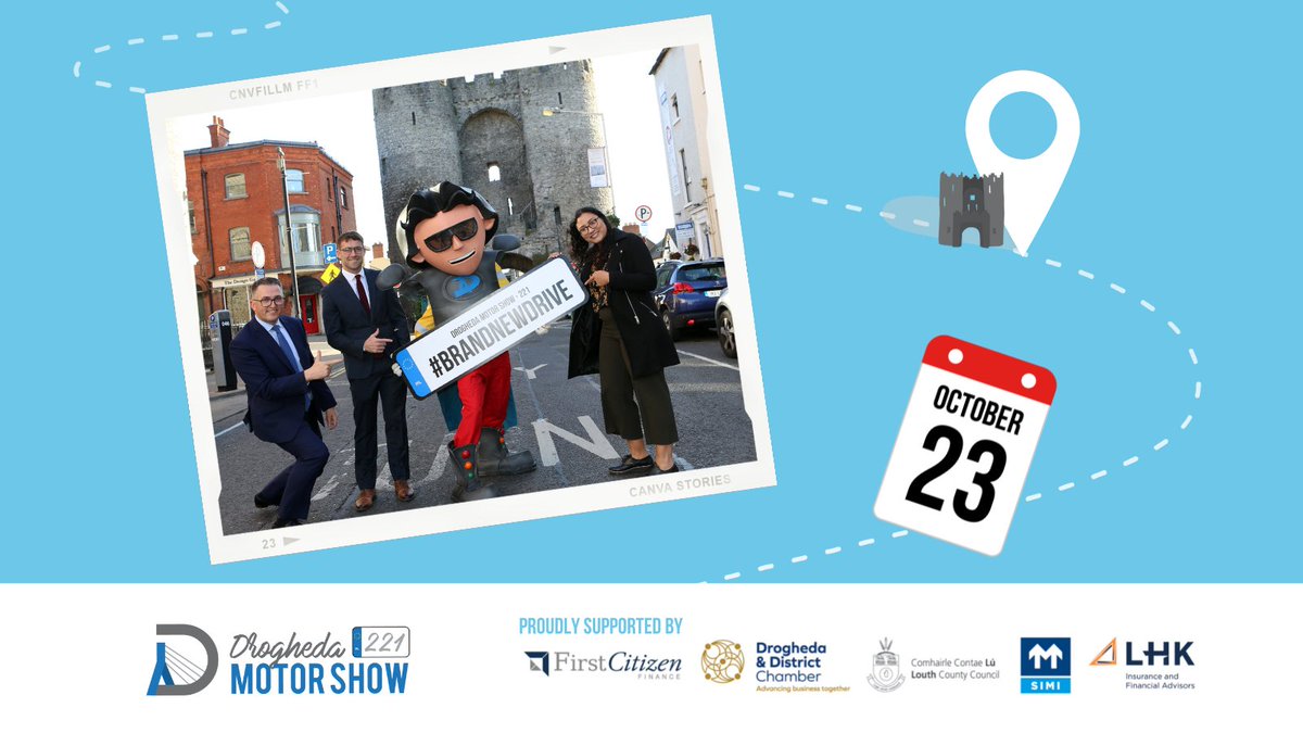 We are delighted to be again the official finance partner at the Drogheda Motor Show 2021. The event is taking place on Saturday 23rd October on Laurence Street. 

Will you be joining us on the street?🚗

#LetsMakeItHappen #BrandNewDrive #LouthChat