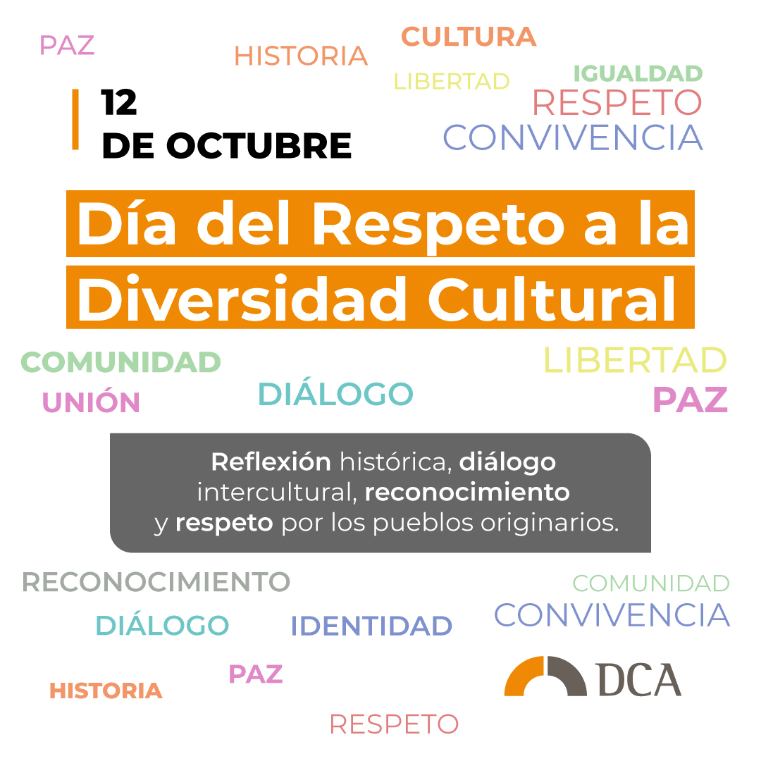 12 de octubre, Día del Respeto a la Diversidad Cultural. Día de reflexión y diálogo intercultural, para entender quiénes somos y de dónde venimos, claves para el desarrollo de sociedades más justas.