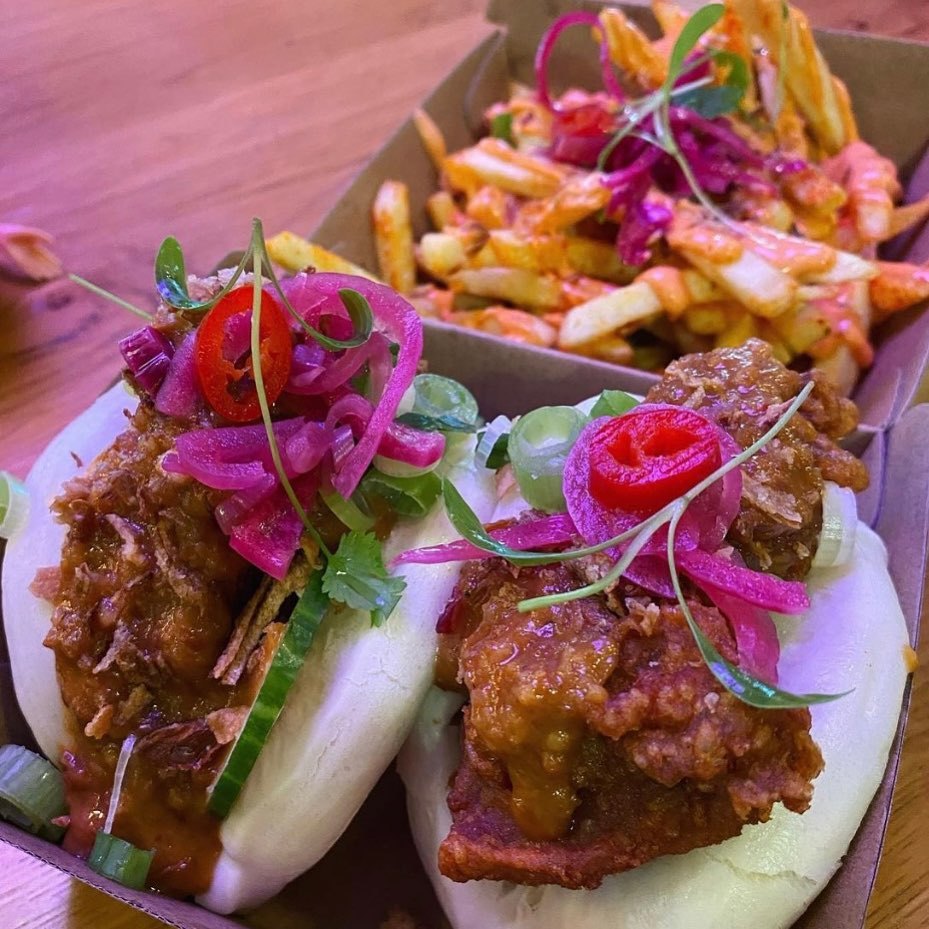 Feeling hungry?

We can't resist these delicious crispy chicken satay bao buns and sriracha mayo fries from <a href="/TikksThai/">Tikk's Thai Kitchen</a>. 😋😍

Don't forget to head on down to Trinity Kitchen to try all of the latest dishes from our new vendors! 🙌