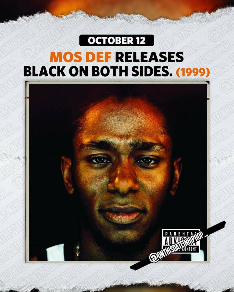 bleepthabastard's tweet photo. #OnThisDateInHipHop, #MosDef released his debut album #BlackOnBothSides on #Rawkus / #Columbia. Led by #MsFatBooty and #UmiSays, #YasiinBey's GOLD-certified 1st offering would peak at 25 on the #2pac 200. #NoTypo.
Support @OnThisDateInHipHop with a likeโฆ https://t.co/dpmgzZftiE https://t.co/CvzyNeIwMv
