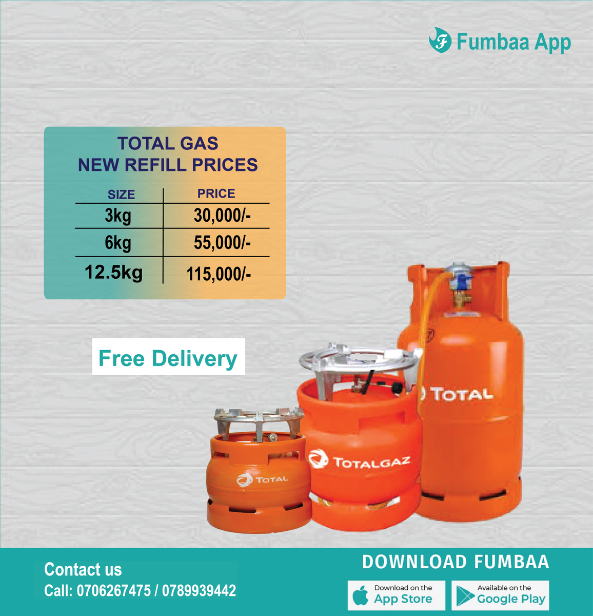 fumbaaApp's tweet photo. #NewPriceALert Kindly take note of the price changes for #TotalGas #FumbaaApp #Tap4Gas https://t.co/9mvlADDyFu