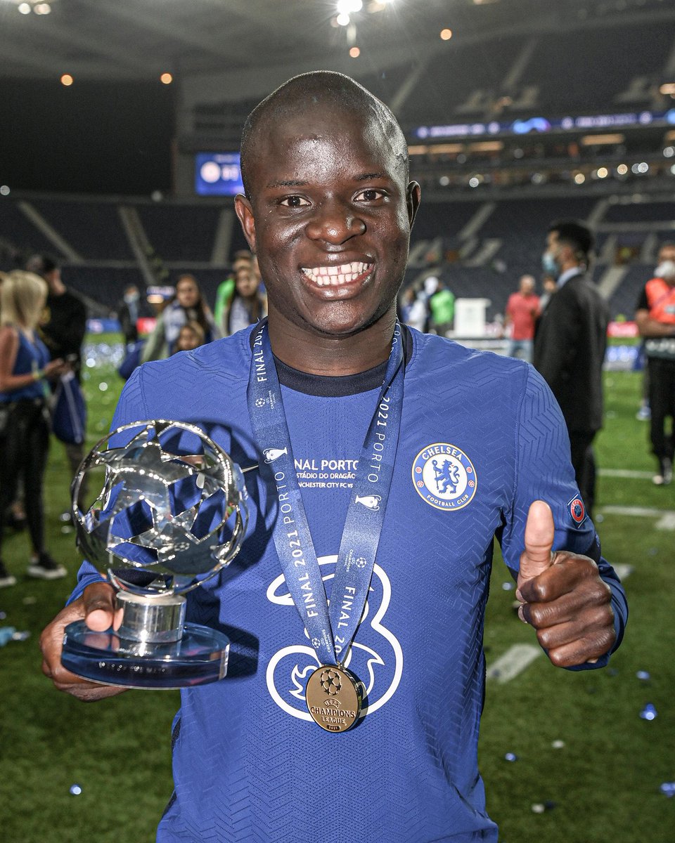 N’golo Kante in the 2020/21 Champions League:

• MOTM in the UCL round of 16.
• MOTM in UCL semifinal 1st leg.
• MOTM in UCL semifinal 2nd leg.
• MOTM in UCL final.

Never forget.