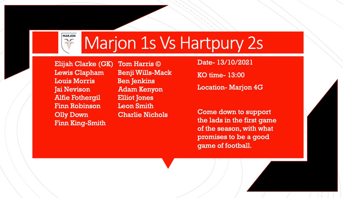 MarjonMensFC's tweet photo. First BUCs’ games of the season tomorrow for the 1s and the 2s. 

1s at home to Hartpury 2s with a 13:00 ko and Marjon 2s travel away to Uni of Southampton. 

Derby day after as 3s take on the 4s with a 15:00ko

Good luck to all 4 teams! #SexyGoats #YouAreMyMarjon https://t.co/AVSLE6mdRh