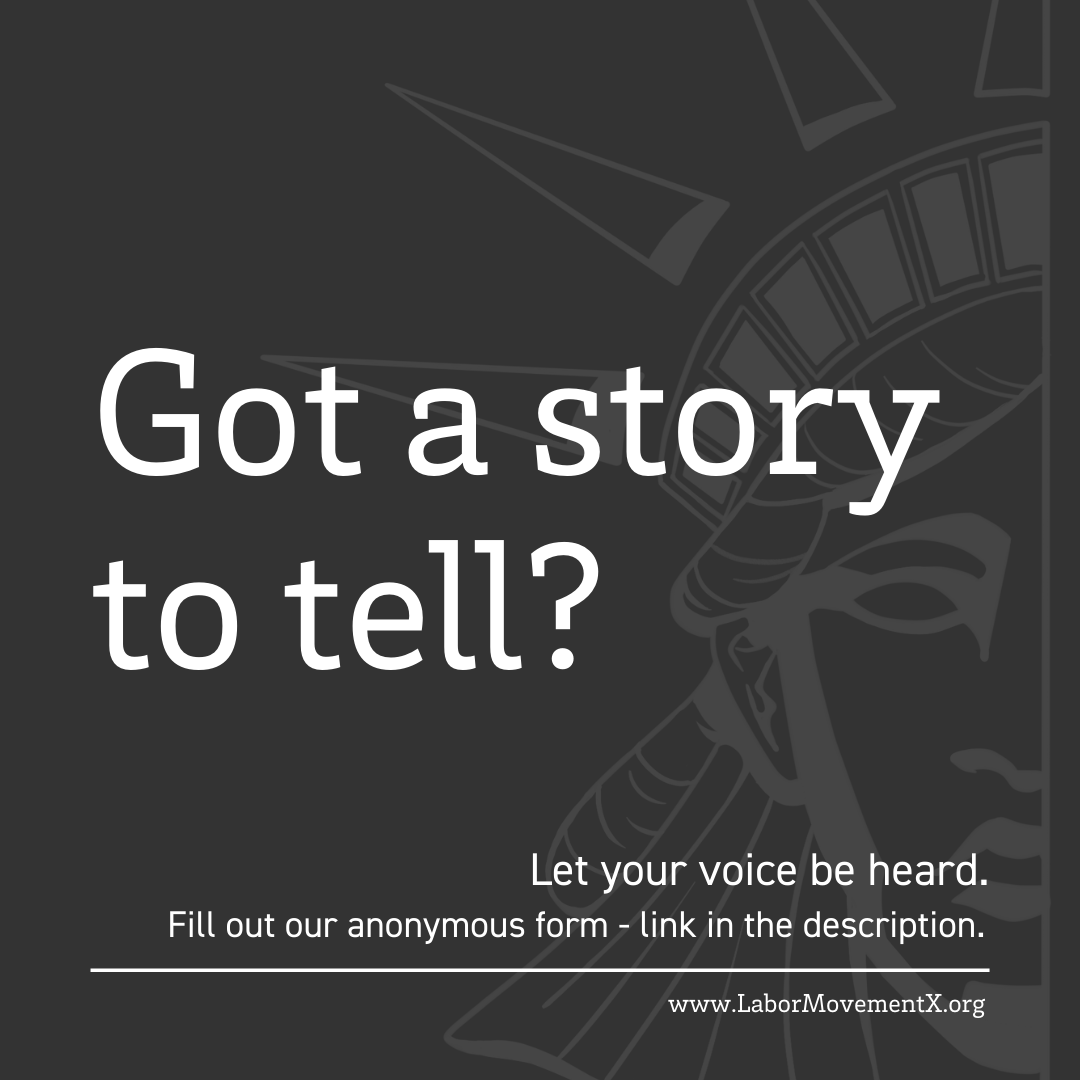 LaborMovementX's tweet photo. Stories like these are far too common in the workplace, and they must end!

If you have a story you'd like to anonymously share about the crazy conditions and experiences in the workplace, click the link below!
https://t.co/DDl8Fo7Wax https://t.co/5cKGNRLYpd