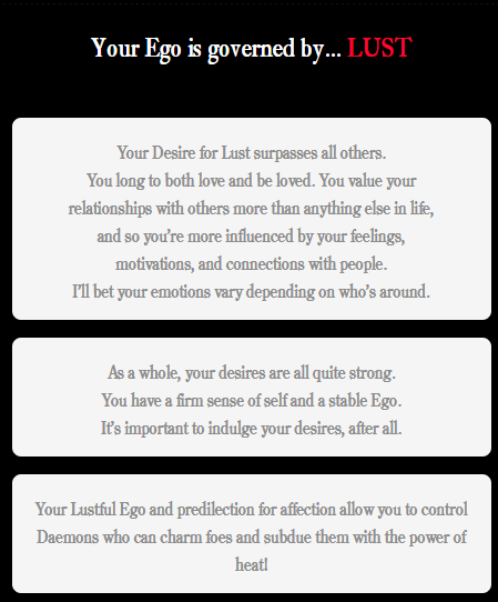 melabonbon's tweet photo. Accurate.
Your prevailing sin is lust, and the intensity of your desires is strong overall.
#MONARK、#egoanalysis、 https://t.co/nKqKzCEaxo https://t.co/1sIwL4GlgH