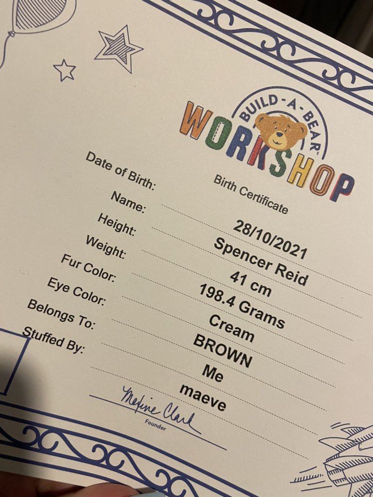 spencer reid’s birth certificate (real)