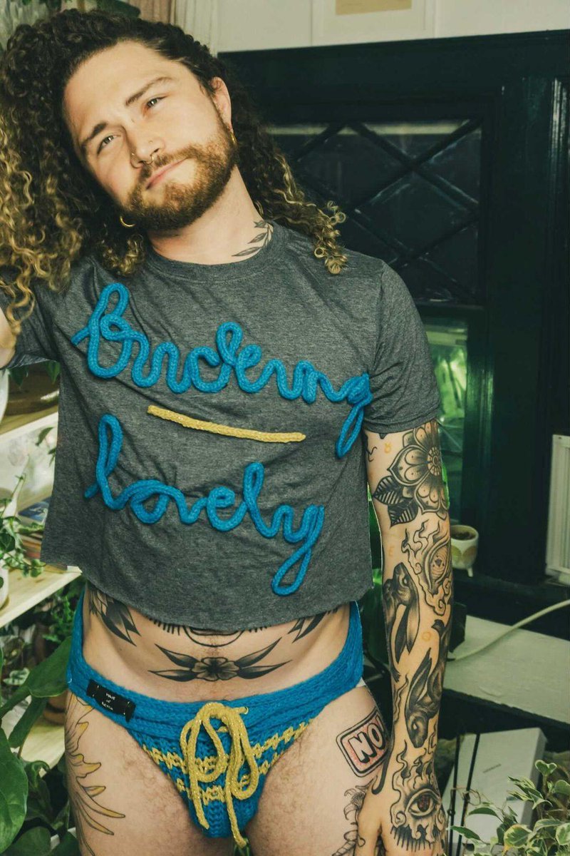 HausOfBetch's tweet photo. Hope y'allz day is...fucking l o v e l y πβ #knittedjockstrap #customcrop #queerartist #hair #curls #bespoke #beautifulfriends #piecesofme #hausofbetch https://t.co/zyKKJcUCDU